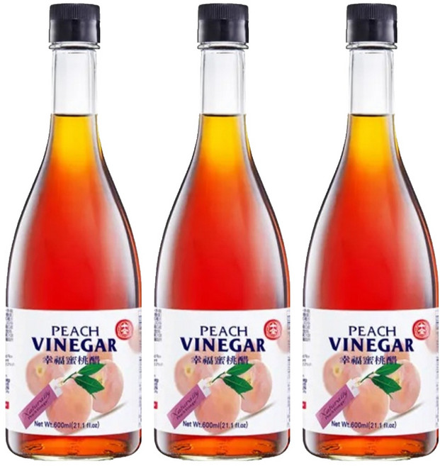 十全幸福 蜜桃醋 600ml, 3瓶