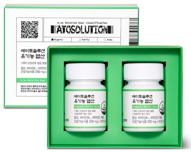 에이토솔루션 유기농 엽산 9g, 60정, 1세트