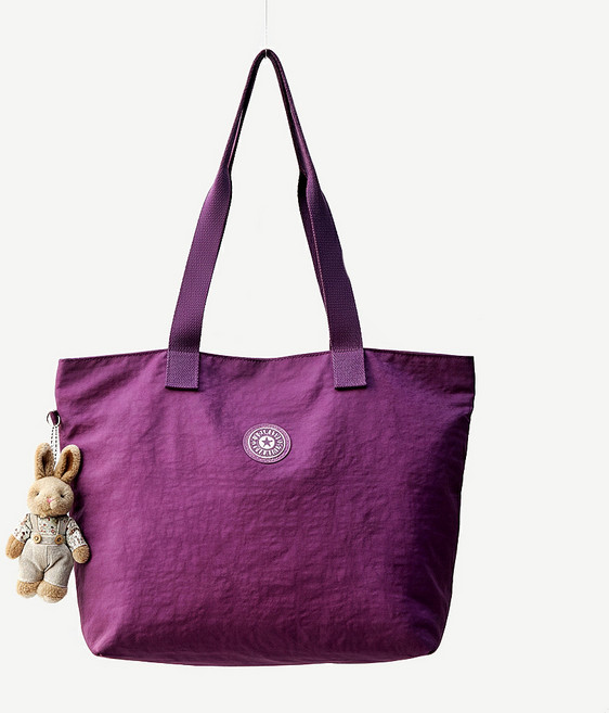 LULU 休閒素色手提購物包+配件 隨機出貨