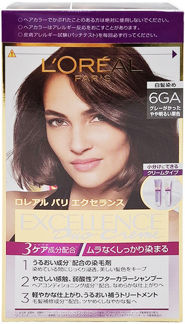 L'OREAL PARiS 巴黎萊雅 台灣公司貨 優媚霜三重護髮雙管染髮霜, 6GA自然霧棕, 1組