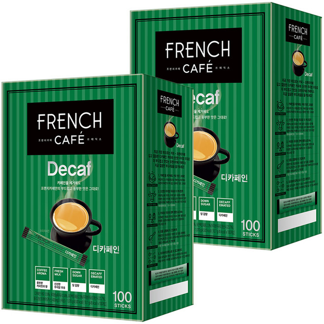FRENCH CAFE 低咖啡因即溶咖啡隨身包, 10.7g, 100條, 2盒