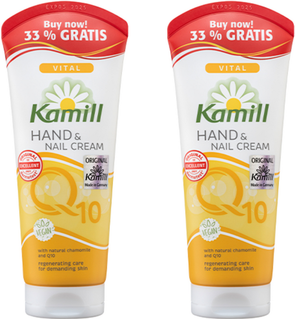 카밀 핸드 & 네일 크림 바이탈 큐텐 보너스팩, 100ml, 2개
