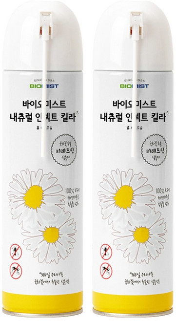 바이오미스트 내츄럴 인섹트 킬라 살충제 스탠다드 무향, 500ml, 2개