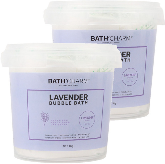 바스참 사해소금 버블바스 입욕제 라벤더, 1kg, 2개