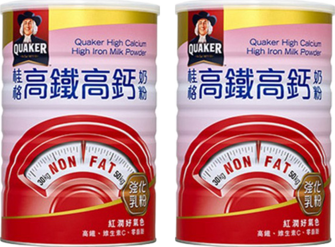 QUAKER 桂格 高鈣奶粉高鐵配方, 750g, 2罐