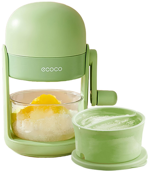 ecoco 意可可 刨冰機 標配, 薄荷綠, 1個, 刨冰機 + 雙色冰盒