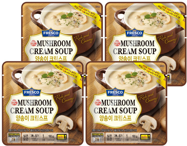 오뚜기프레스코 양송이 크림스프, 180g, 4개