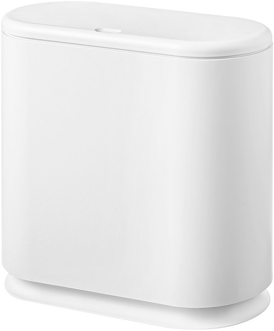 코멧 원터치 이중커버 슬림 라운드 휴지통, 화이트