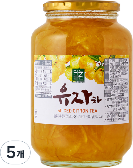 다농원 유자차, 2kg, 1개입, 5개