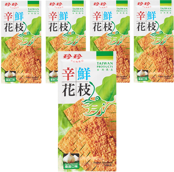 珍珍 辛鮮花枝 香蒜, 28g, 5包