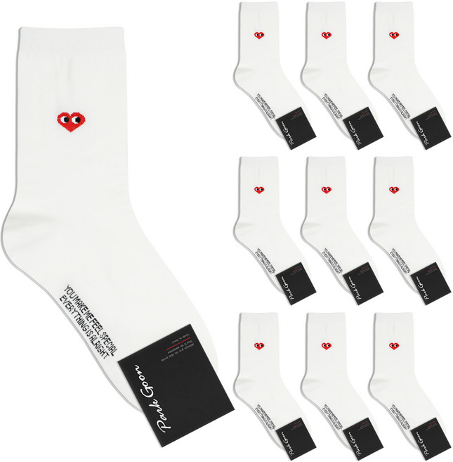 박군 남성용 신사 하트눈패션 양말 10족