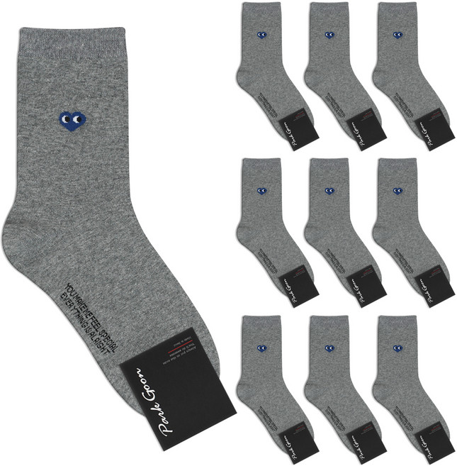 박군 남성용 신사 하트눈패션 양말 10족