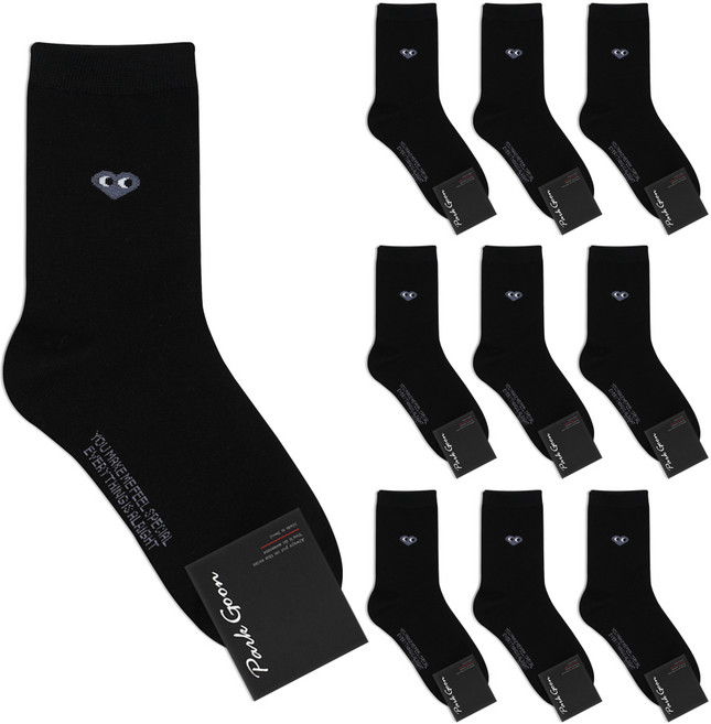 박군 남성용 신사 하트눈패션 양말 10족