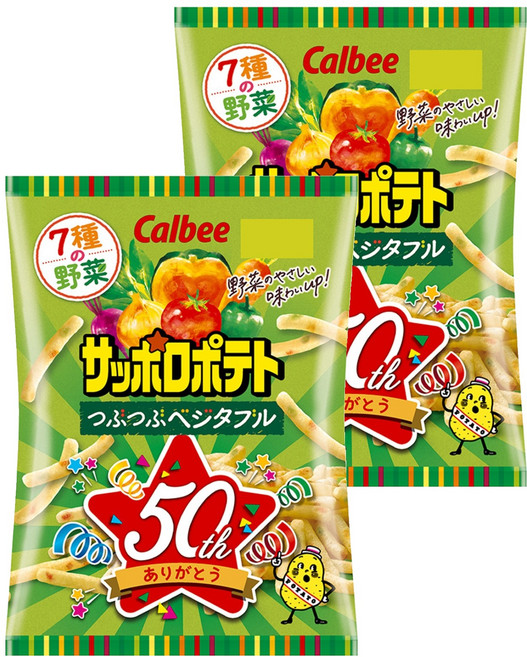 Calbee 卡樂比 Sapporo Potato 蔬菜馬鈴薯條太空包, 72g, 2包