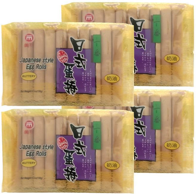 MICO Foodstuff 美可食品 日式蛋捲 蛋奶素 奶油, 120g, 4包