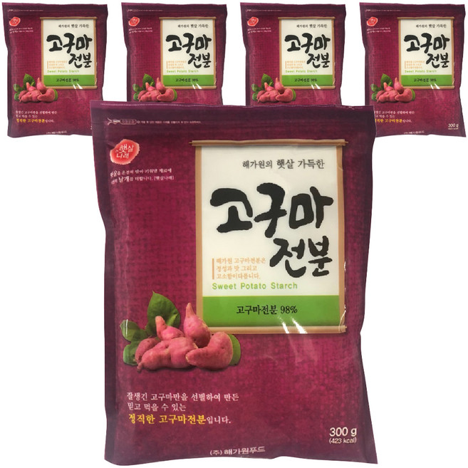 해가원 고구마전분, 300g, 5개