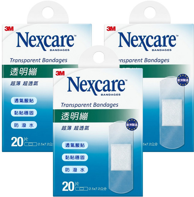 3M Nexcare PE系列 OK繃 透明, 20片, 3盒