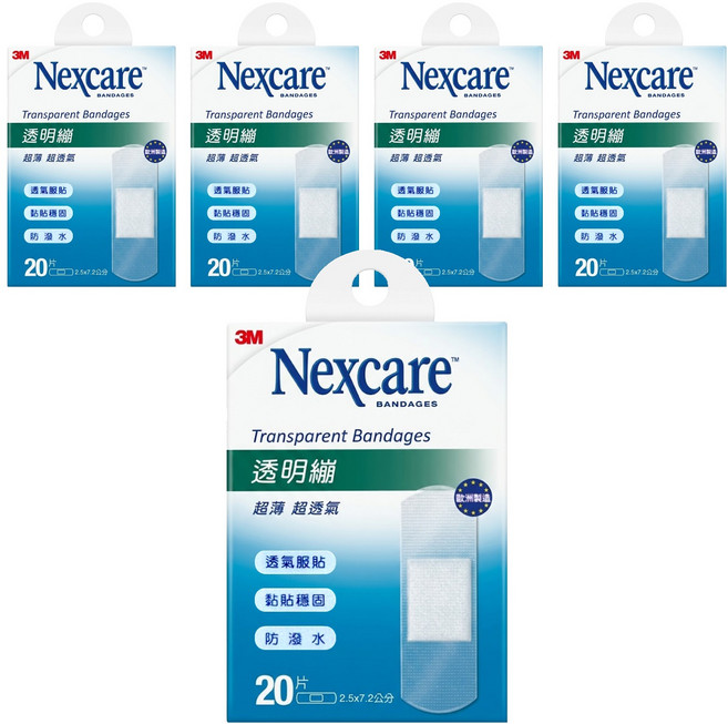 3M Nexcare PE系列 OK繃 透明, 20片, 5盒