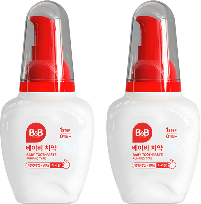 비앤비 베이비치약 액상 사과, 80g, 1개입, 2개