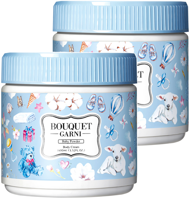 부케가르니 딥 너리싱 바디크림 베이비파우더향, 400ml, 2개