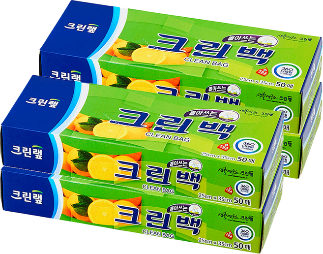 크린랩 크린백 25cm x 35cm, 중(M), 50개입, 4개