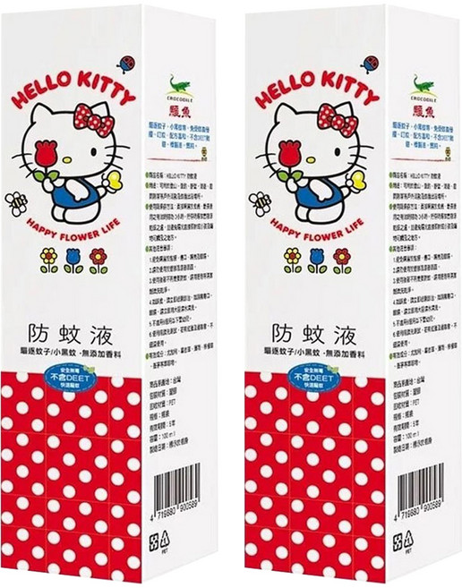 鱷魚 HELLO KITTY防蚊液, 100ml, 2瓶