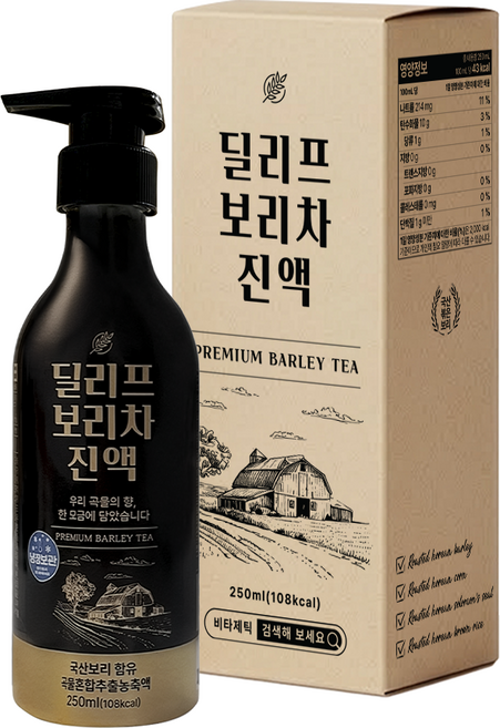 딜리프 보리차 진액, 1개, 250ml