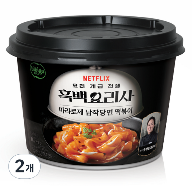 비비고 흑백요리사 술 빚는 윤주모셰프 마라로제 납작당면 떡볶이, 175g, 2개