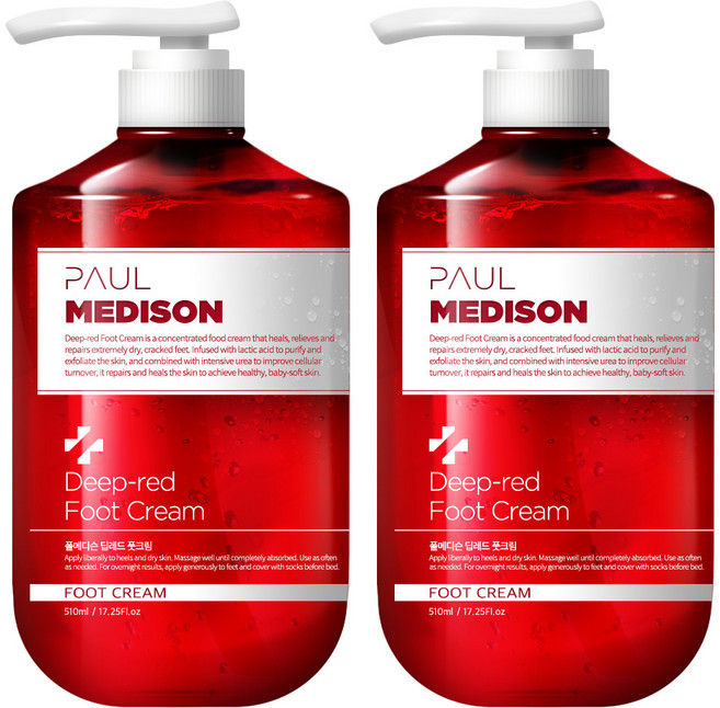 폴메디슨 딥레드 풋크림, 1개, 2개, 510ml