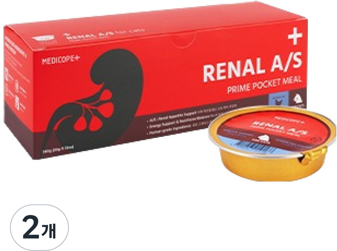 메디코펫 고양이 프라임 포켓 밀 레날 AS 습식 가수분해 닭고기 처방캔, 360g, 2개, 신장