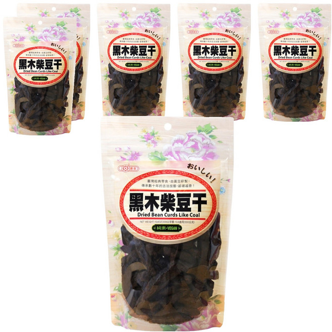 惠香 黑木柴豆干 軟中帶Q 微辣 純素, 300g, 6包