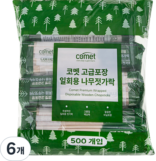 comet 高級包裝一次性木筷, 6個, 500入