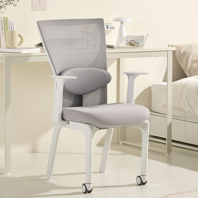 체어스코 허리 편한 학생 책상 공부의자 엘리트 허리받침세트, 스톤그레이