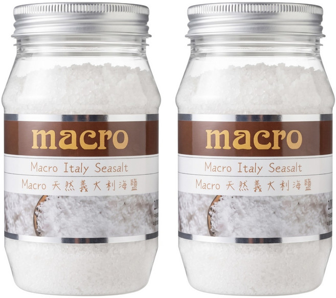英國 macro 天然義大利海鹽, 450g, 2罐