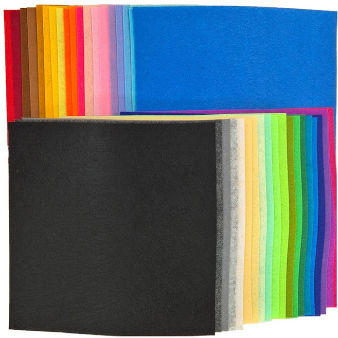 Mungudam 40色無背膠彩色不織布, 1個, 混色