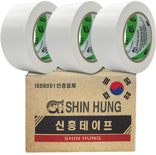 신흥 국산 대용량 라바 청면테이프 48mm X 25M 흰색, 3개