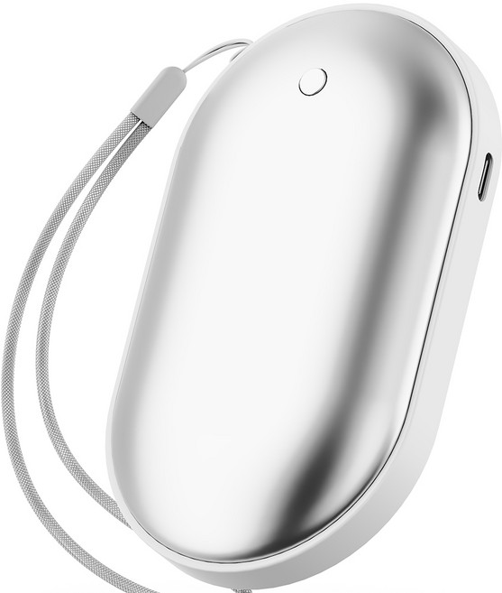 누아트 충전식 양면발열 손난로 보조배터리 5000mAh C타입, N-HAND WARMER, 실버