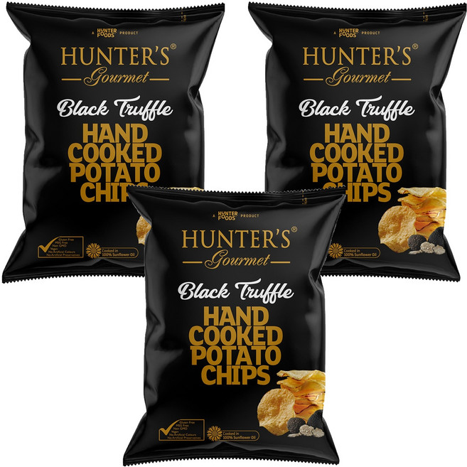 HUNTER'S gourmet 手工洋芋片 黑松露味, 125g, 3包