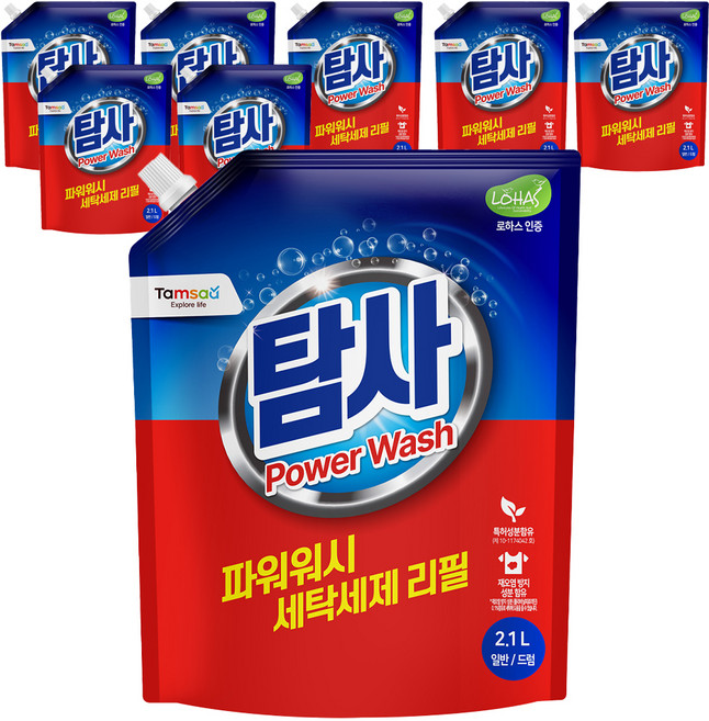 탐사 파워워시 세탁세제, 2.1L, 8개