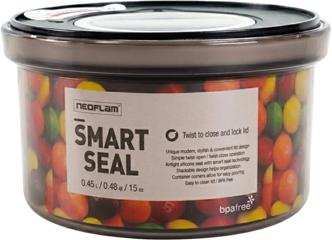 NEOFLAM SMART SEAL 聰明封抗菌遮光儲物罐 圓形 容器 + 蓋子 1個