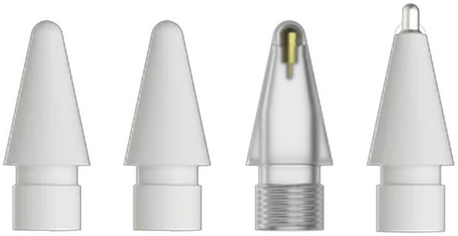 SwitchEasy 魚骨牌 iPad 智慧觸控筆替換筆尖四個組 (適用Apple Pencil 1/2), 白色/透明, 1組