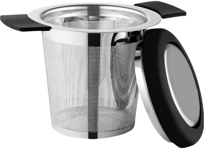 해피무드 304스텐 실리콘 손잡이 티 인퓨저 찻잎 거름망, 1개