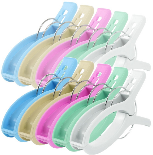 리빙메이커 다용도 대형 강력 빨래 집게 5종 세트, 화이트, 블루, 그린, 아이보리, 핑크, 2세트