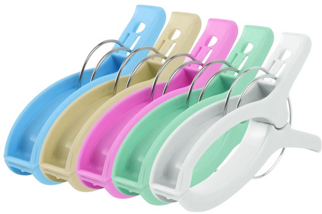 리빙메이커 다용도 대형 강력 빨래 집게 5종 세트, 화이트, 블루, 그린, 아이보리, 핑크, 1세트