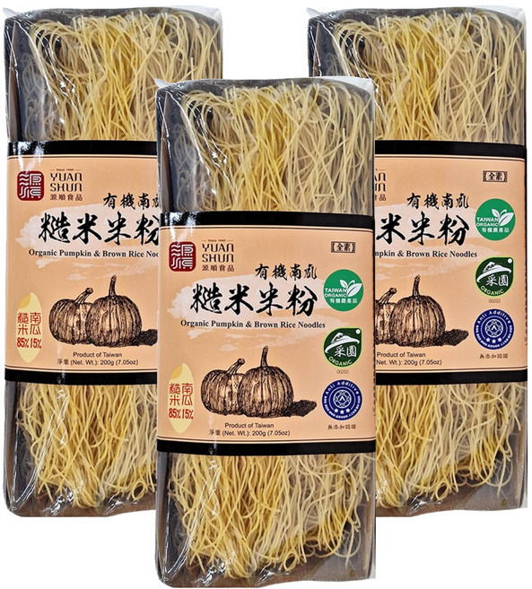 源順食品 有機南瓜糙米米粉, 200g, 3包
