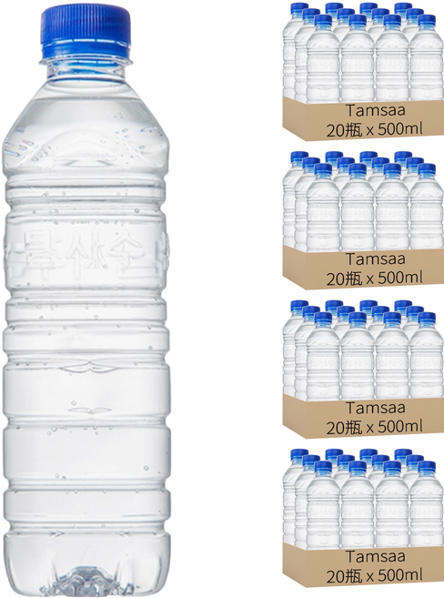 Tamsaa 無標籤天然水, 500ml, 80瓶