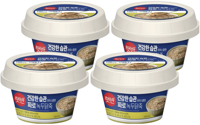 햇반 파로녹두닭죽, 265g, 4개