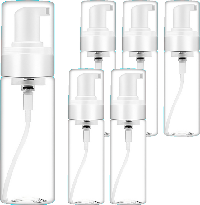 REAL PICKY 泡沫慕斯按壓瓶 60ml, 6個, 透明