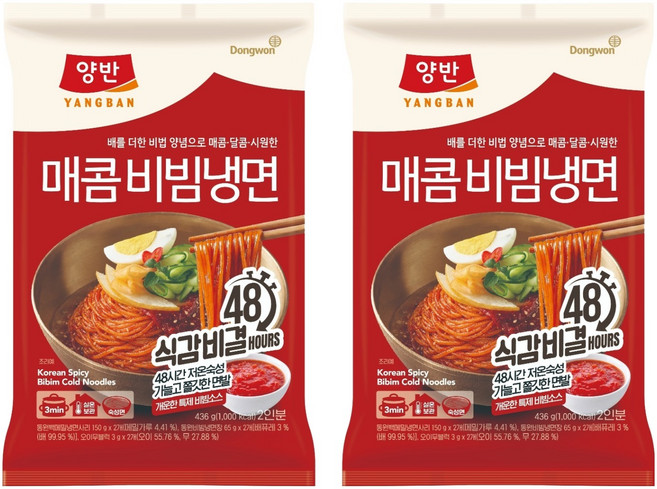 Dongwon 東遠 Yangban 兩班 香辣拌冷麵, 436g, 2個