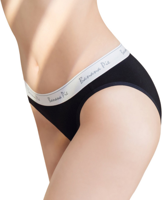 Banana Pie IN ECO 棉感透氣舒適織帶低腰三角內褲 3808412, 自信黑